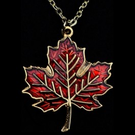 Necklace Red Leaf