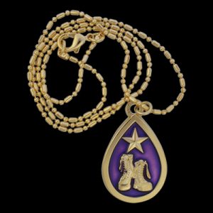 Purple Gold Star Tear Drop Suicide Awareness Necklace